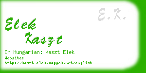 elek kaszt business card